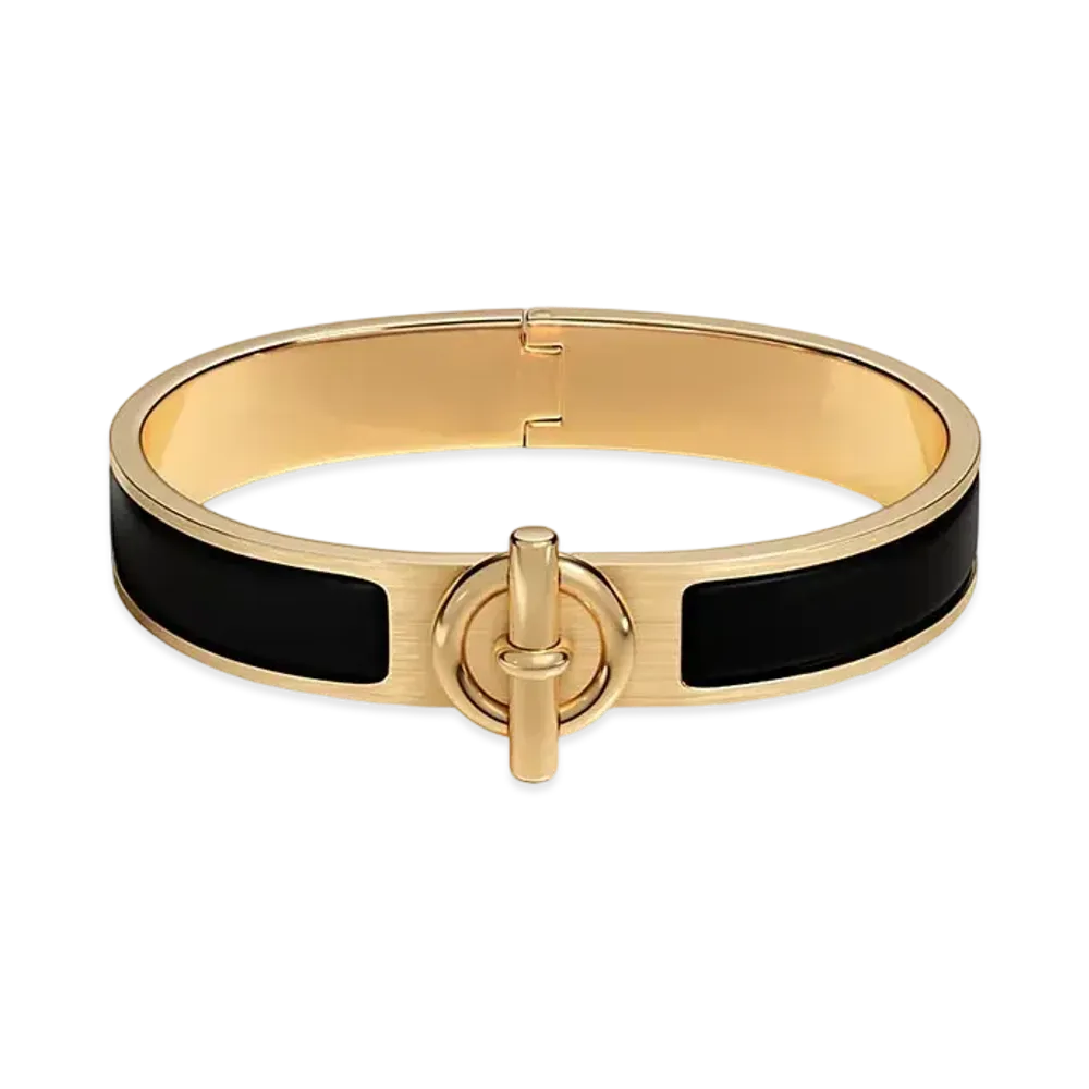 Hermes Clic Glenan Bracelet "Noir Mat/Gold"