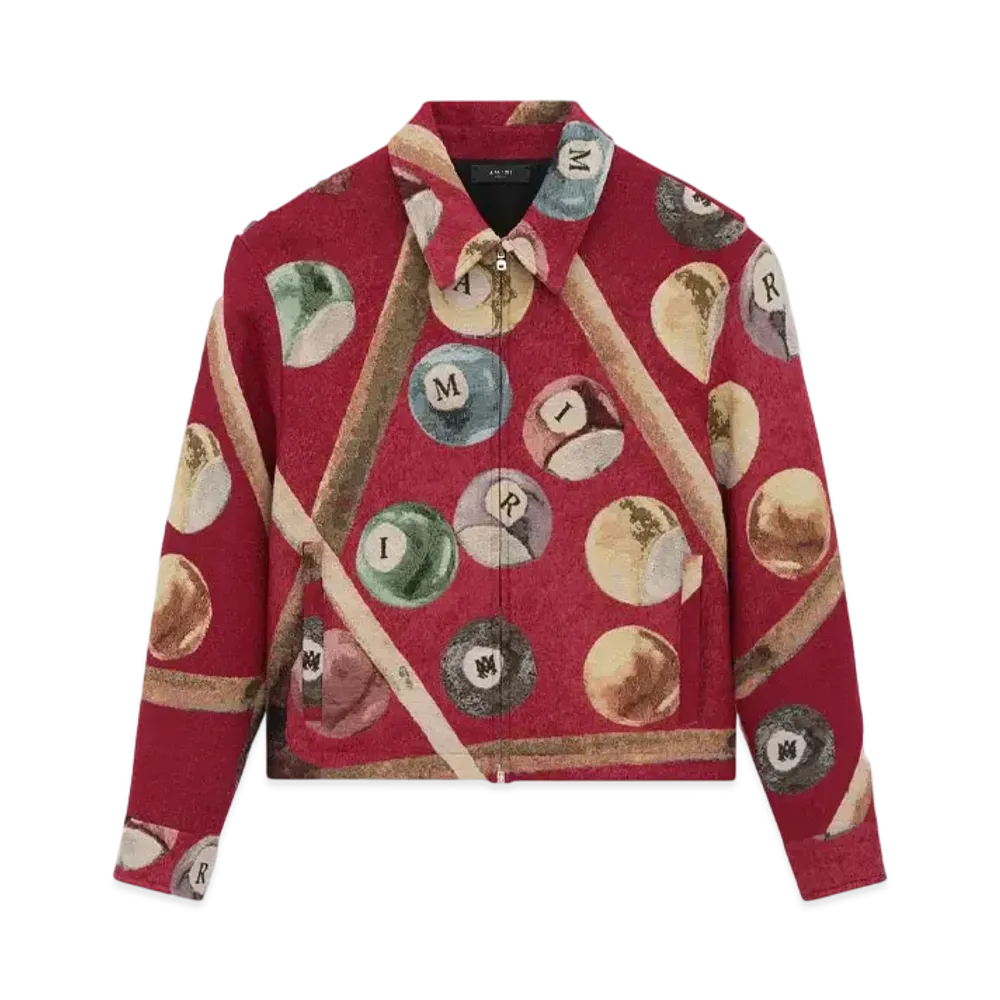 AMIRI Billiards Tapestry Blouson "Deep Red"