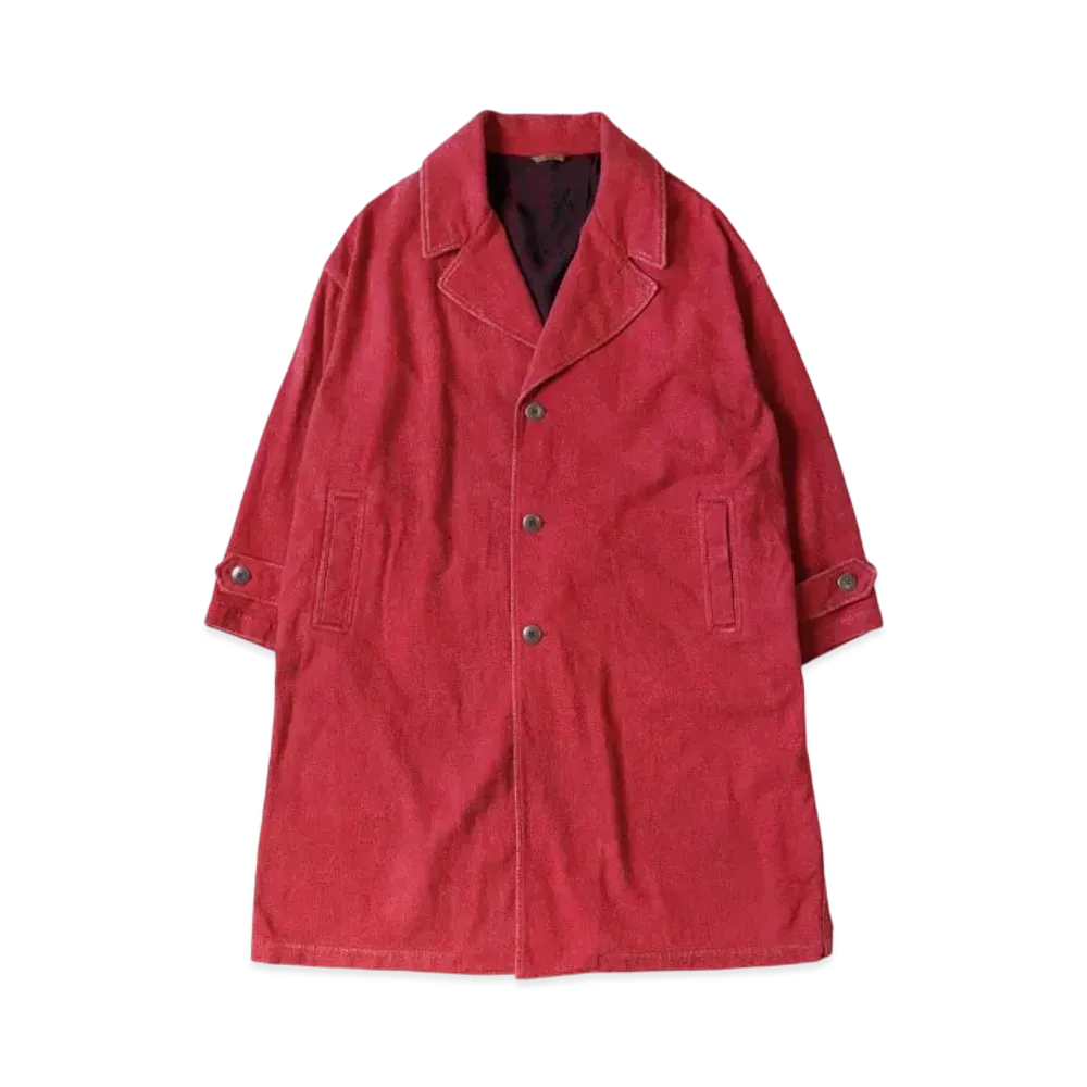 KAPITAL Twill Aging Wool Cavalier Coat "Red"