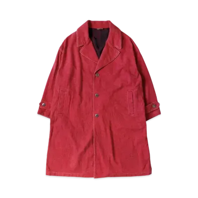 KAPITAL Twill Aging Wool Cavalier Coat "Red"