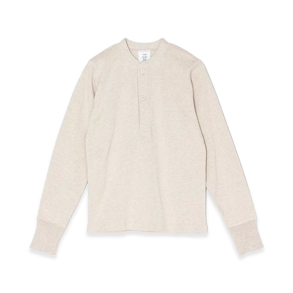HYKE Women's Henry Neck Shirt "Oatmeal"