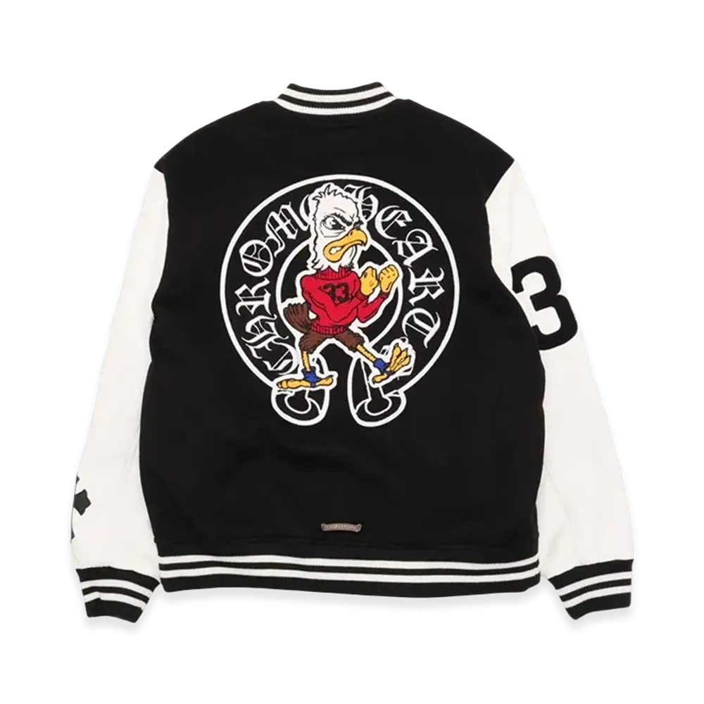 Chrome Hearts Cashmere And Leather Varsity Jacket "Black"