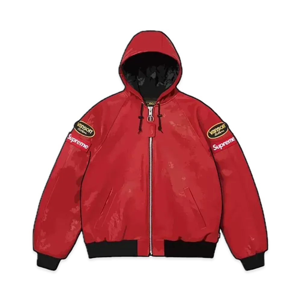 Supreme x Vanson Leathers Hooded Work Jacket "Red"