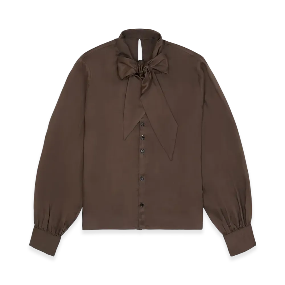 MM6 Maison Margiela Women's Twisted Bow Shirt "Brown"