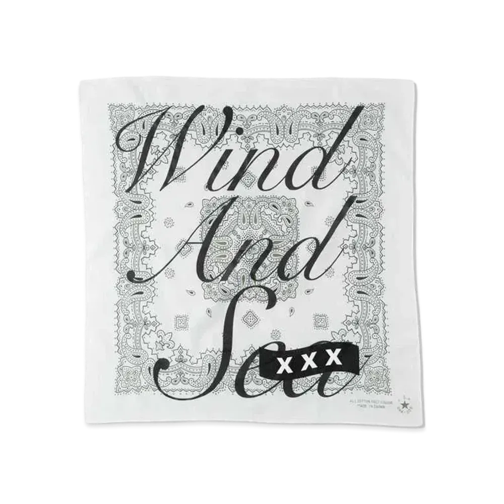 WIND AND SEA x GOD SELECTION XXX Paisley Bandana "White"