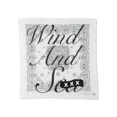 WIND AND SEA x GOD SELECTION XXX Paisley Bandana "White"