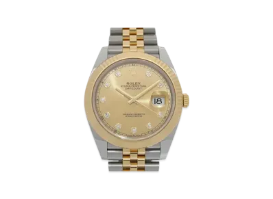 ROLEX Date-Just 41 Champagne Gold Dial 10P Diamonds 126333G