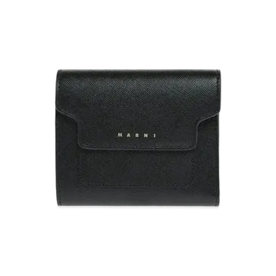 Marni Saffiano Leather Wallet "Black"