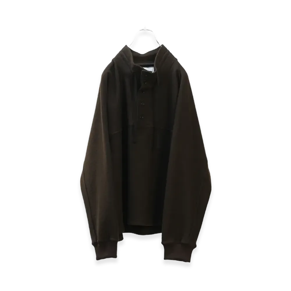ANCELLM Henley Pull Over Shirt "Dark Brown"