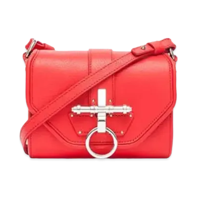 GIVENCHY Obsedia Leather Shoulder Bag "Red"