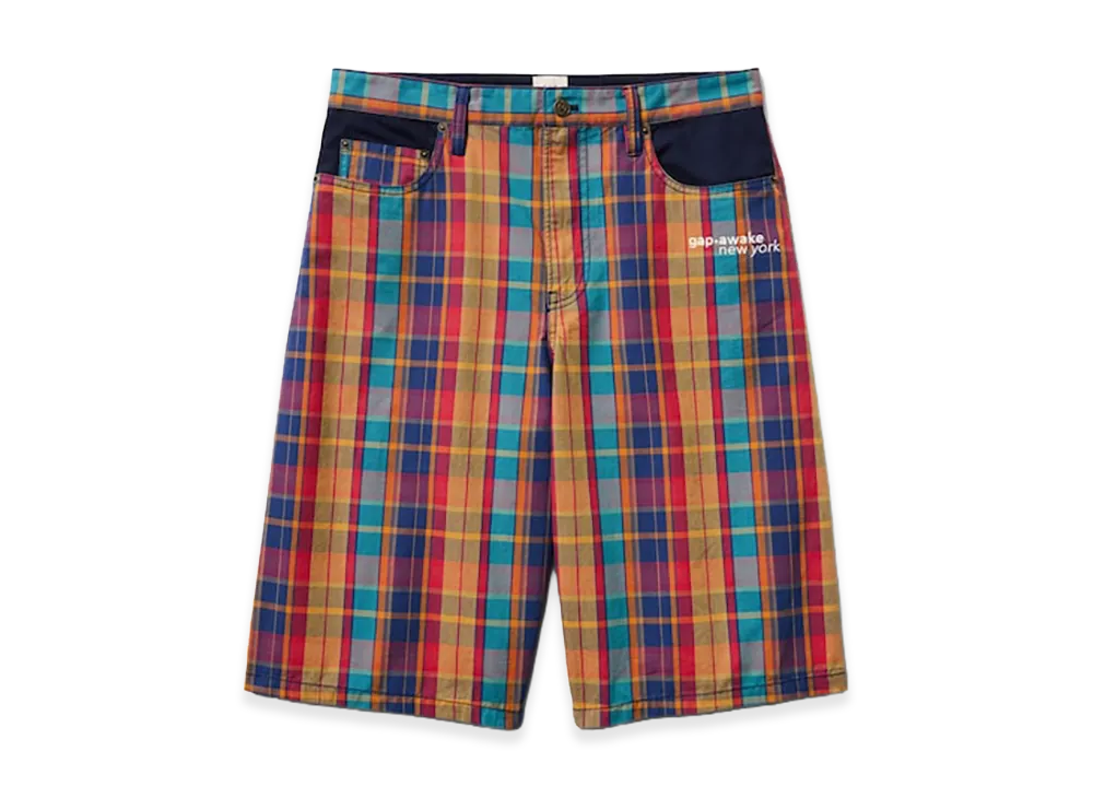 Gap x Awake NY Plaid Canvas Baggy Shorts "Red Blue Plaid"