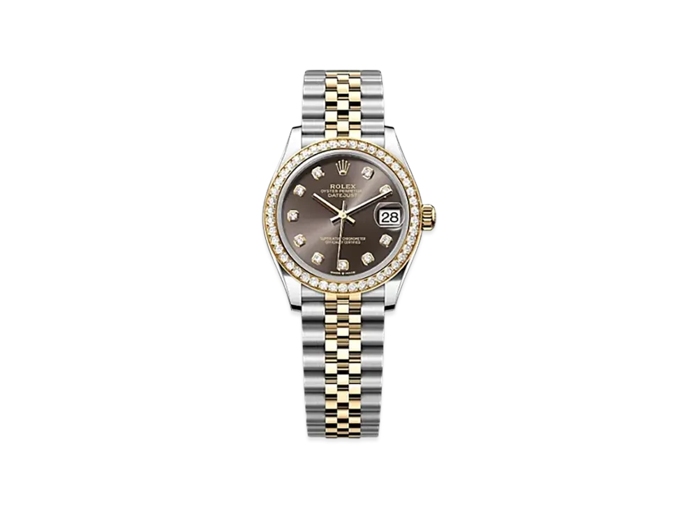ROLEX Datejust 31mm Oystersteel & Yellow Gold Diamond 278383RBR "Dark Grey"