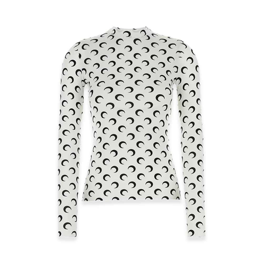 Marine Serre Women's Printed Stretch Nylon Top "White"