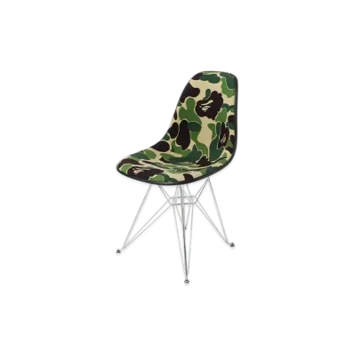 A BATHING APE x Modernica ABC Camo Upholstered Side Shell Eiffel "Green"