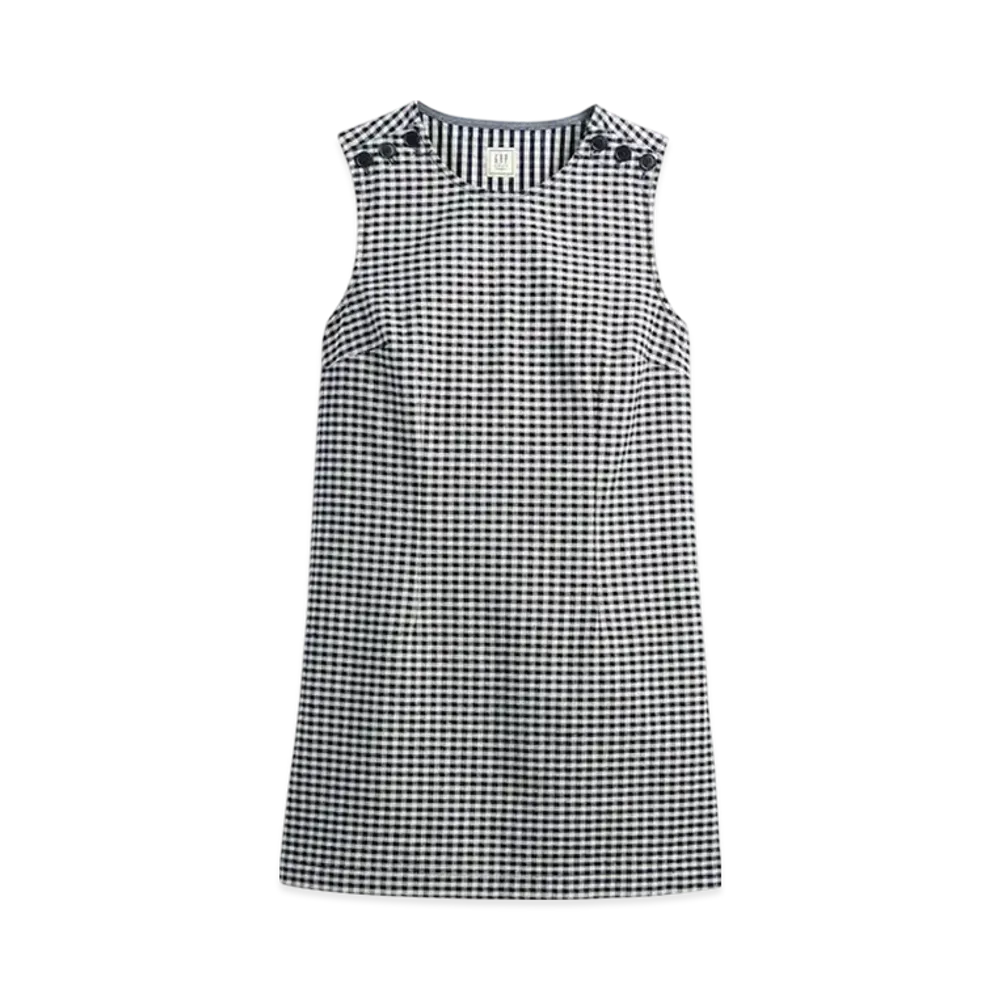 GAP x DOEN Gingham Check Denim Midi One Piece "Blue Gingham Check"