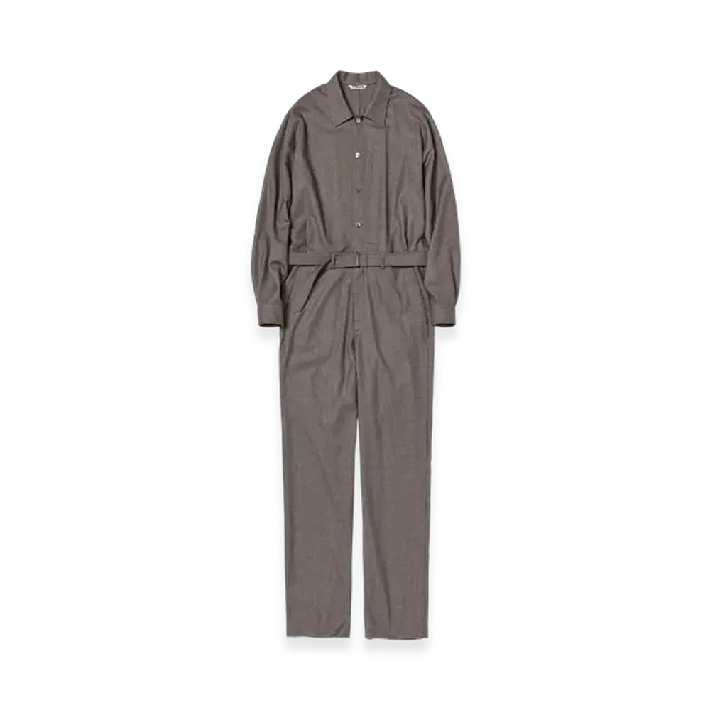AURALEE Super Light Wool Jumpsuit "Brown"