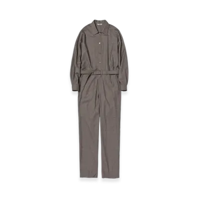 AURALEE Super Light Wool Jumpsuit "Brown"