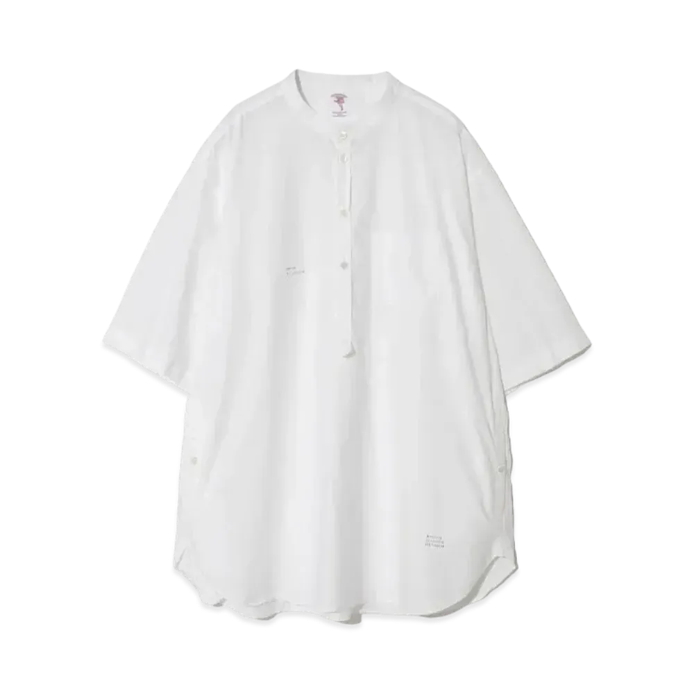 UNDERCOVER 24SS Cotton Typewriter Band Collar Shirt "White"