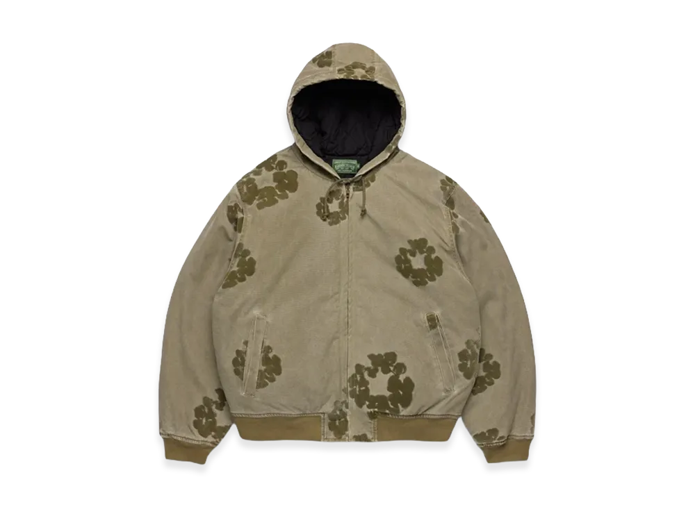 DENIM TEARS Cotton Wreath Flocked Zip Jacket "Green"