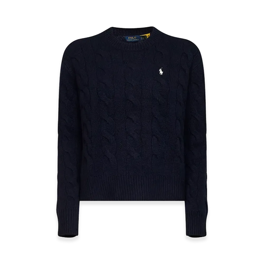 Polo Ralph Lauren Women's Cable-Knit Sweater In Wool And Cashmere "Dark Blue"