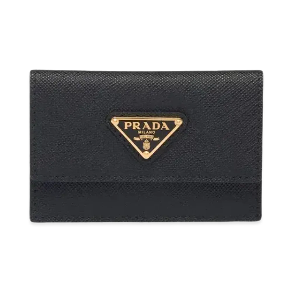 PRADA Saffiano Leather Card Holder "Black"