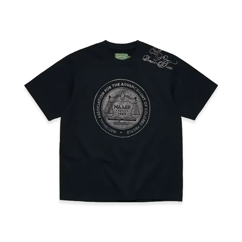 DENIM TEARS NAACP Andre Leon Talley Rhinestone Tee "Black"