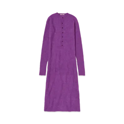 AURALEE Baby Suri Alpaca Sheer Knit One-Piece "Purple"