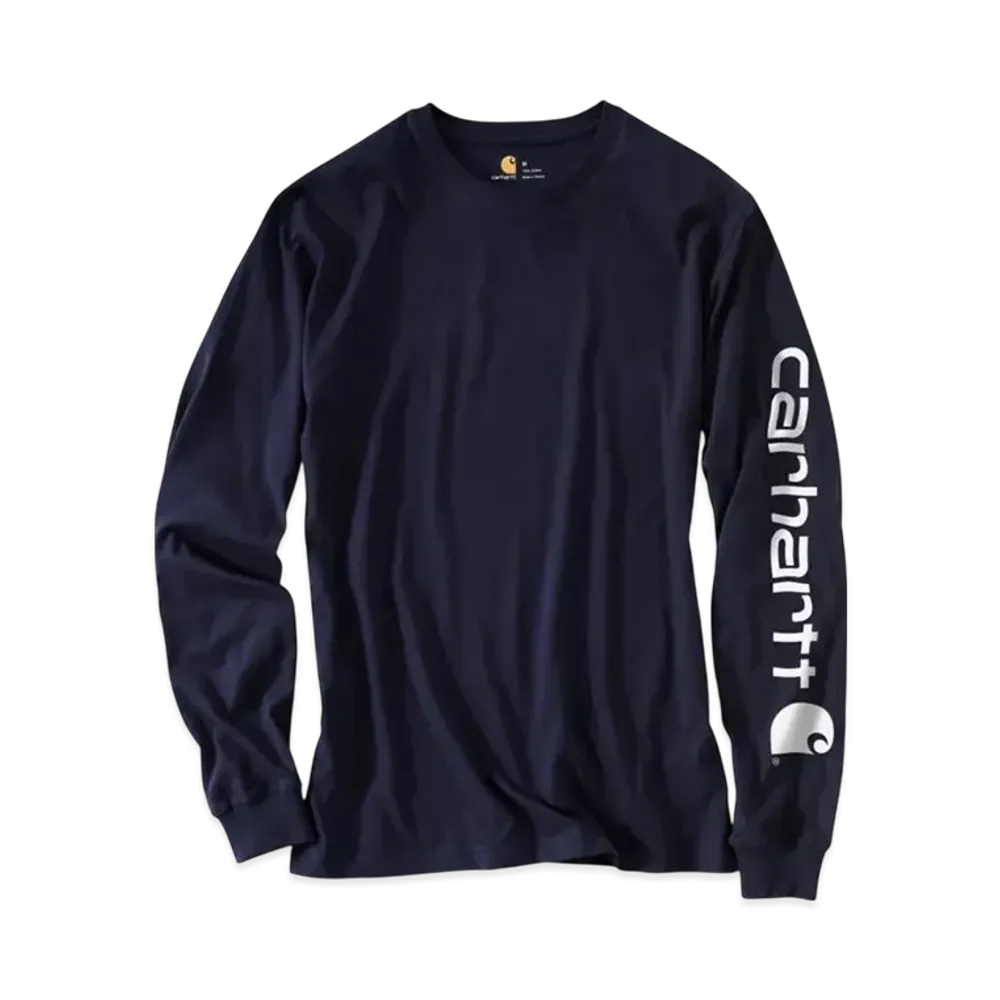 Carhartt Long Sleeve Graphic Logo T-Shirt "Navy"