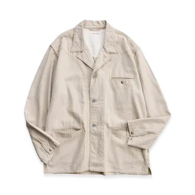 NICENESS L.Rollo Natural Herringbone Utility Jacket "Natural"