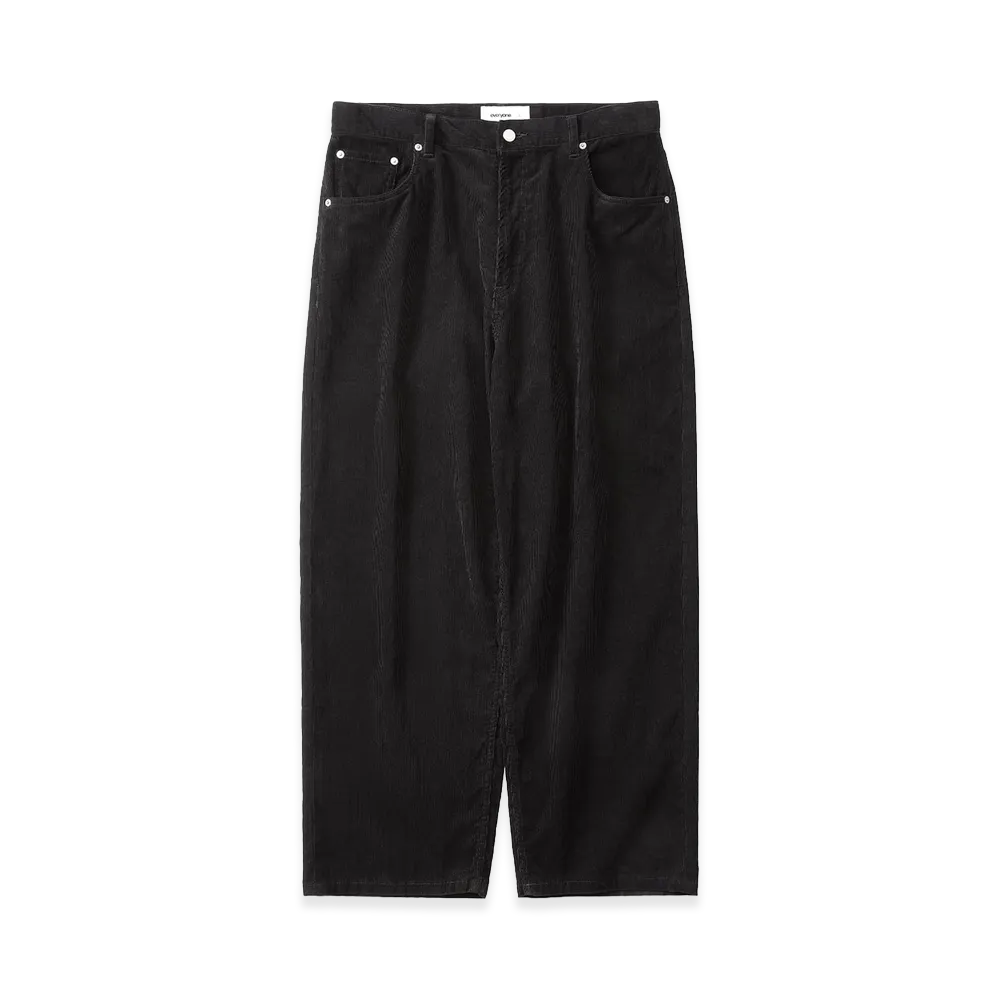 everyone Wide Straight Corduroy Trousers "Black"