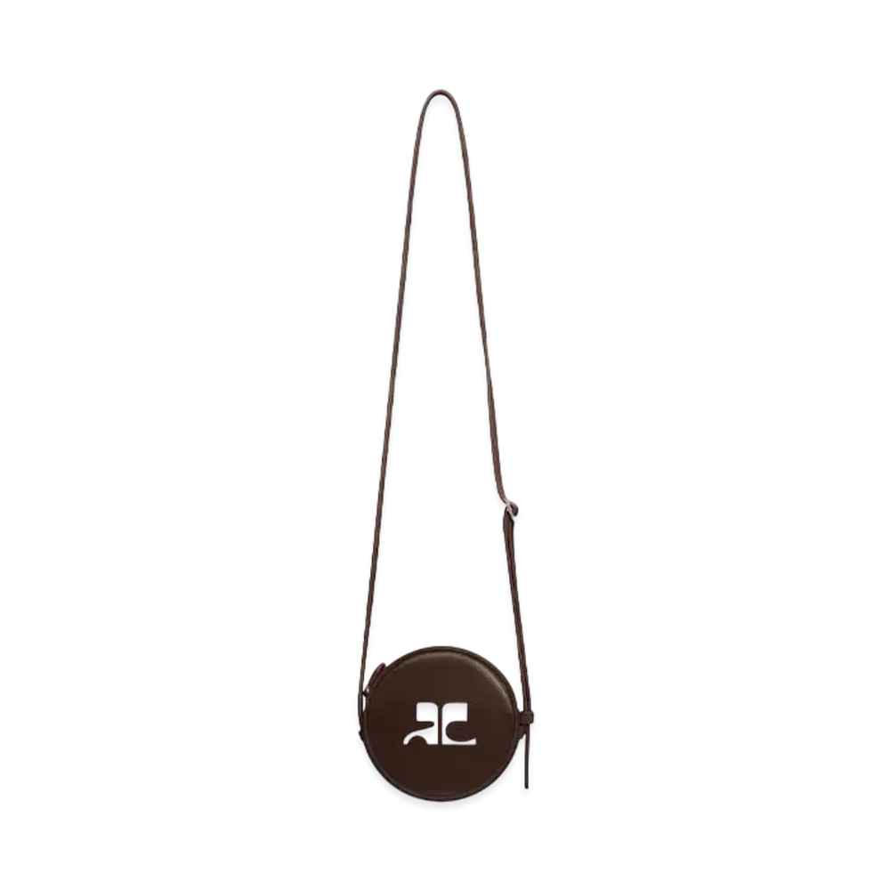 Courreges Reedition Leather Circle Bag "Chocolate"