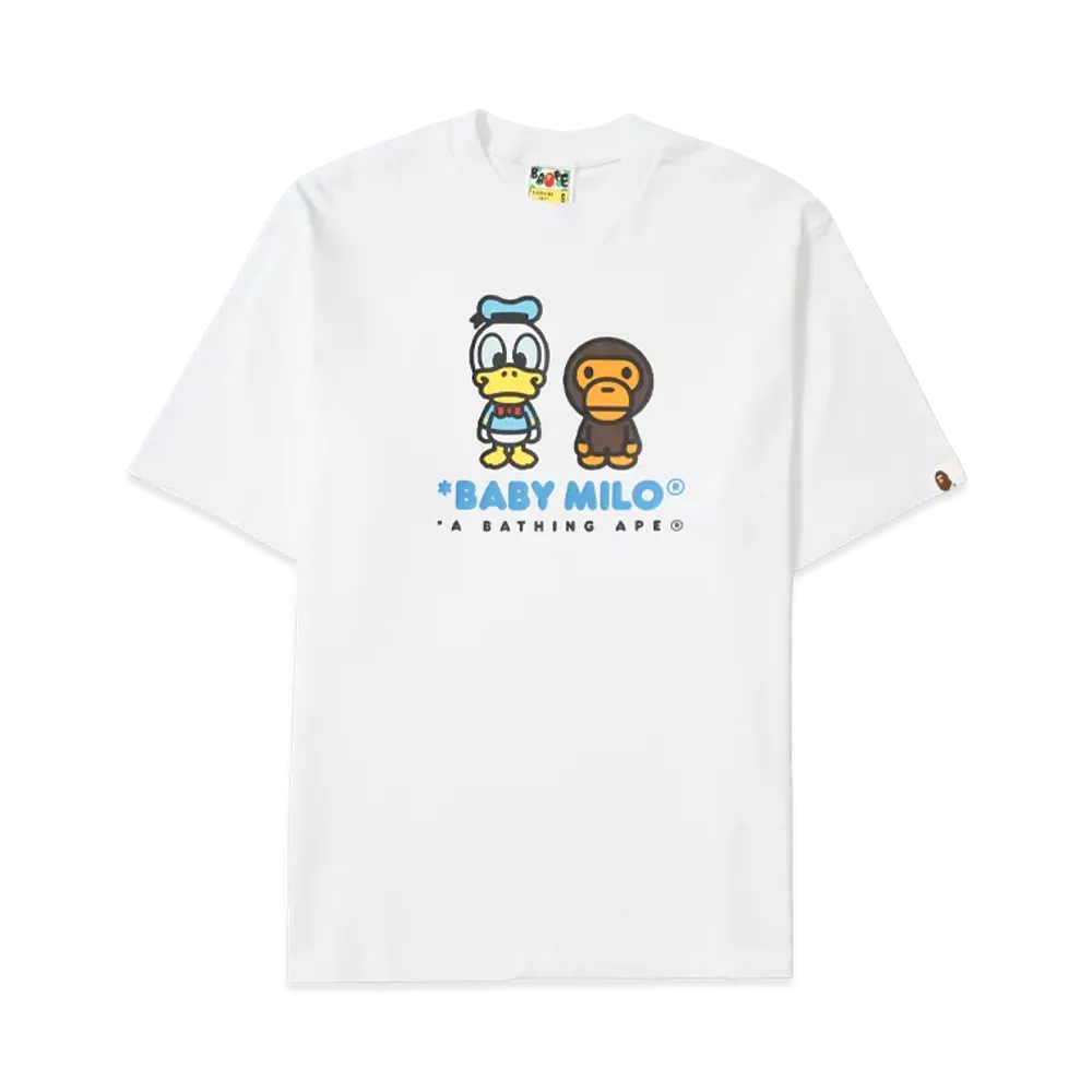 A BATHING APE x Disney Donald Duck Baby Milo Relaxed Fit Tee "White"