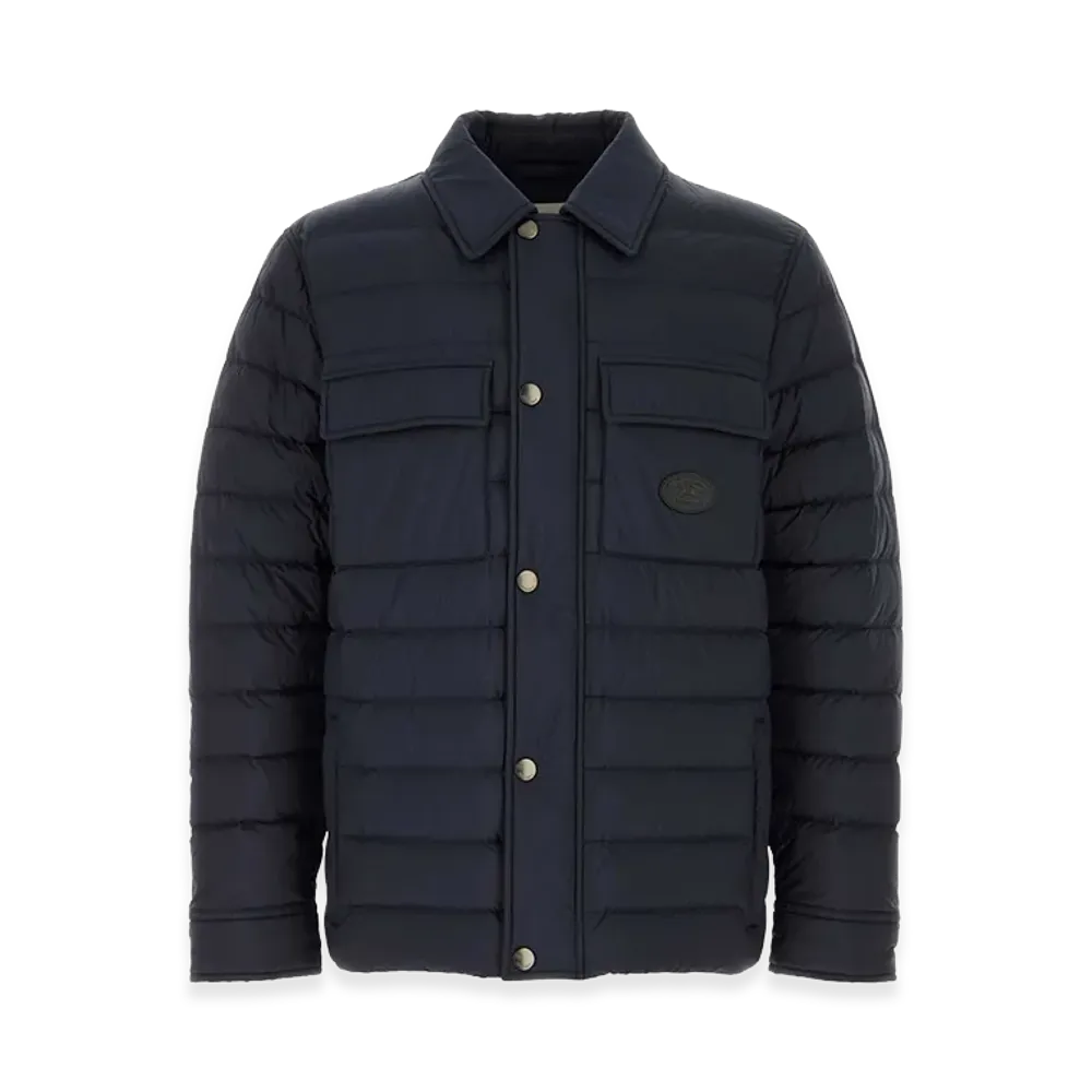 Burberry Navy Nylon Down Jacket "Blue"