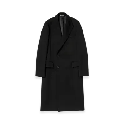 AURALEE Double Cloth Hard Twist Carsey Chesterfield Coat "Black"