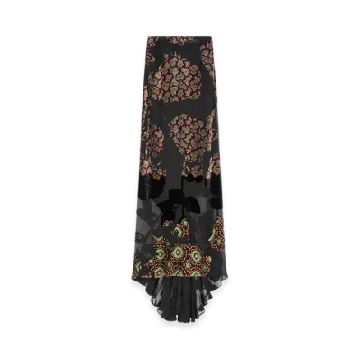DRIES VAN NOTEN Women's Layered Viscose Silk Skirt "Black"