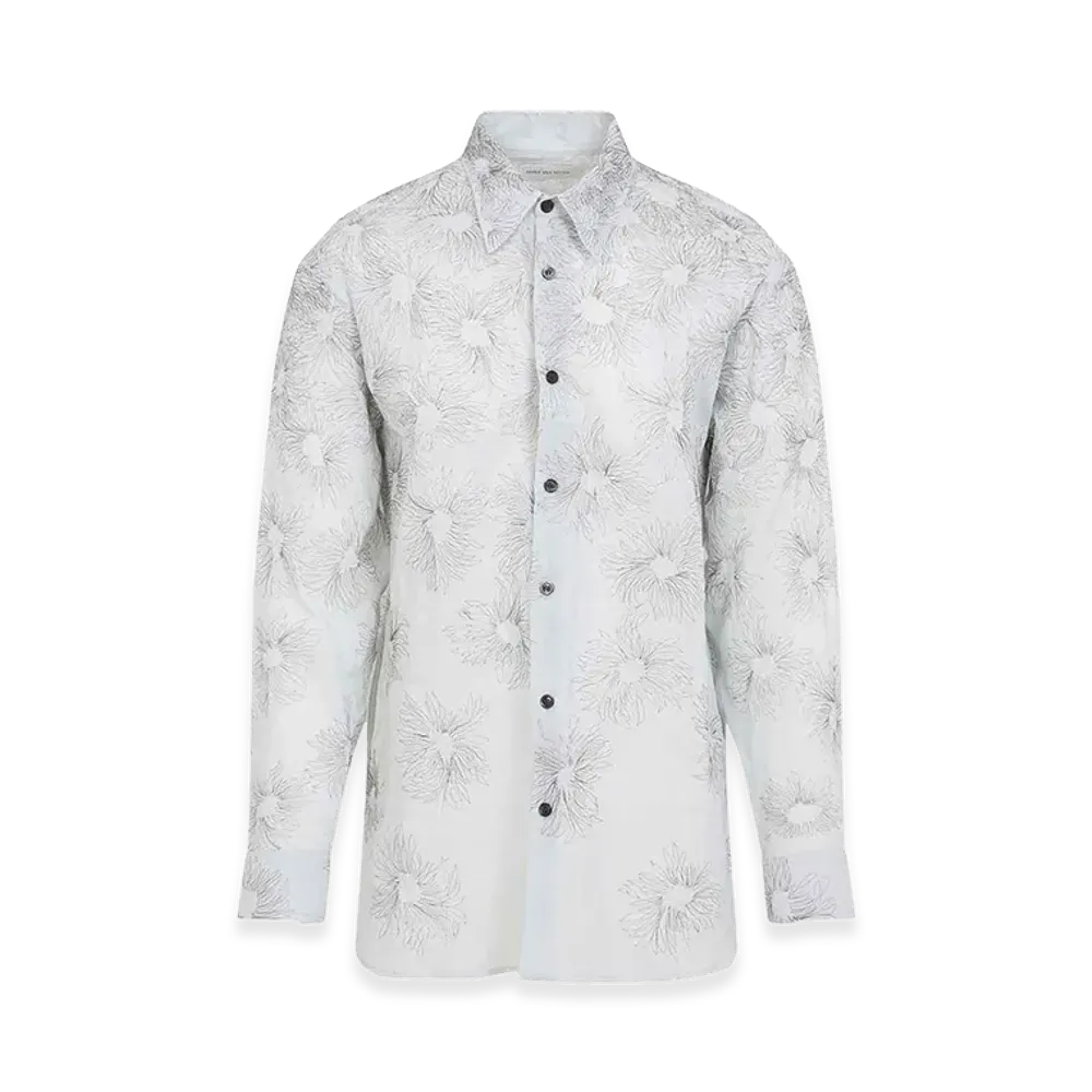 DRIES VAN NOTEN Cotton Oxford Shirt "Gray"