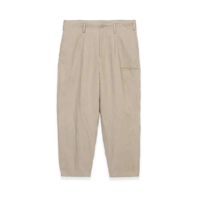 S'YTE x GDC Vintage Linen Chino Cloth Octagon Star Embroidery Waist-String Pants "Beige"