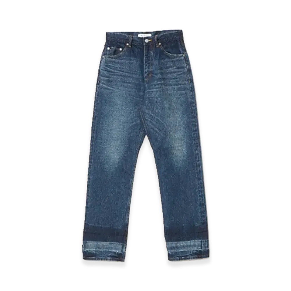 beautiful people Women's Selvedge Denim Bleach Straightpants "Dark Indigo Blue"