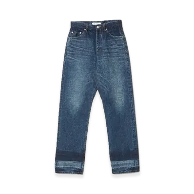 beautiful people Women's Selvedge Denim Bleach Straightpants "Dark Indigo Blue"
