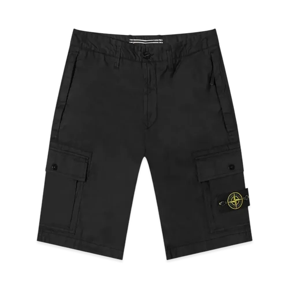 Stone Island L1119 Cotton Twill Bermuda Cargo Shorts - 22SS "Black"