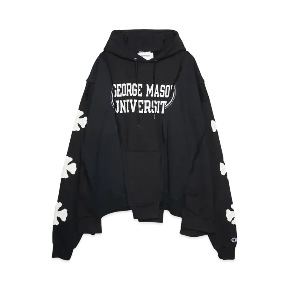 DISCOVERED LOOPING WIDE COLLEGE HOODIE with IRON CROSS CROCHET_ver.03 "WHITE"