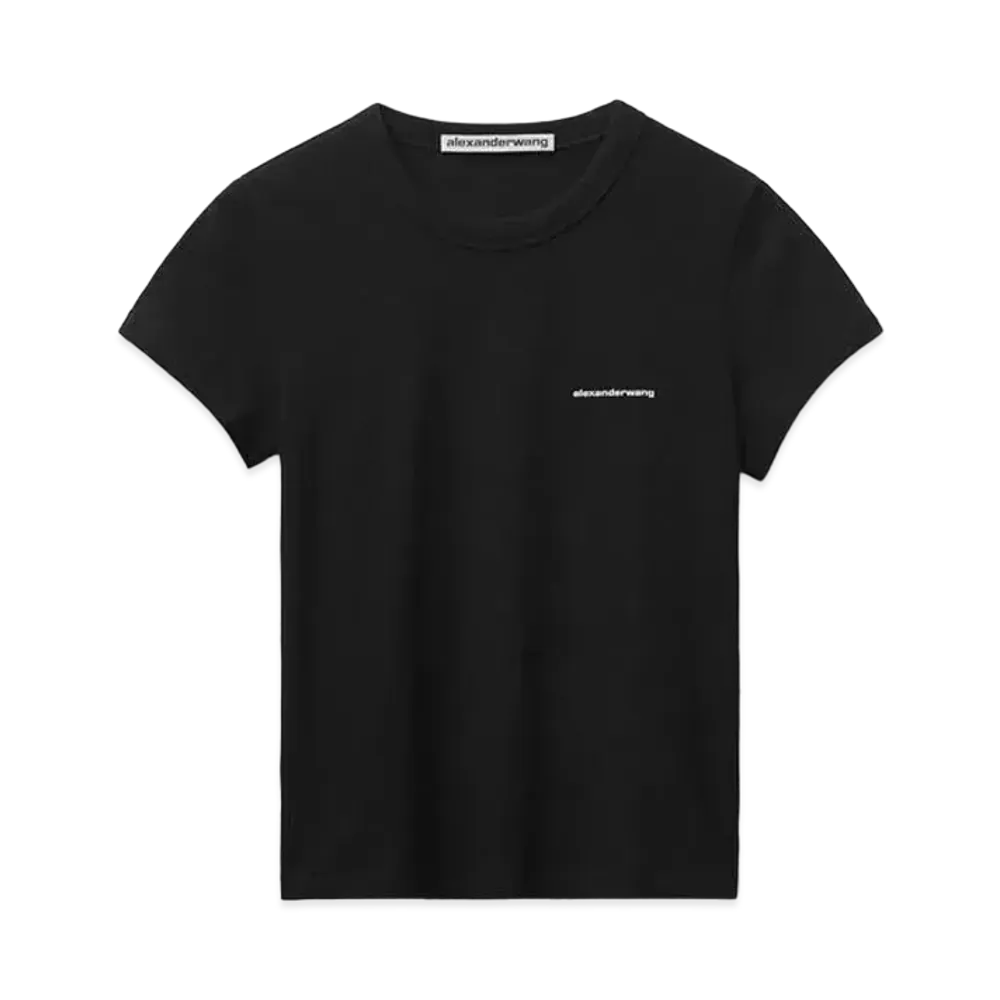 Alexander Wang High Twist Jersey Shrunken T-shirt "Black"