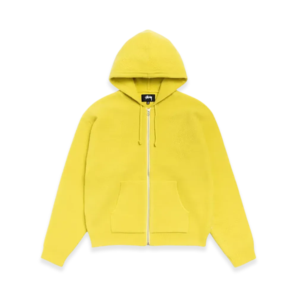 Stussy Textured Zip Hooded Sweater "Yellow"