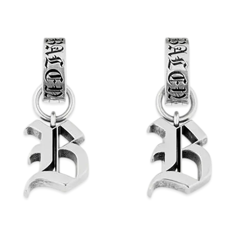 BALENCIAGA Melrose B XS Earrings "Antique Silver"