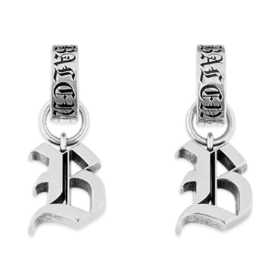 BALENCIAGA Melrose B XS Earrings "Antique Silver"