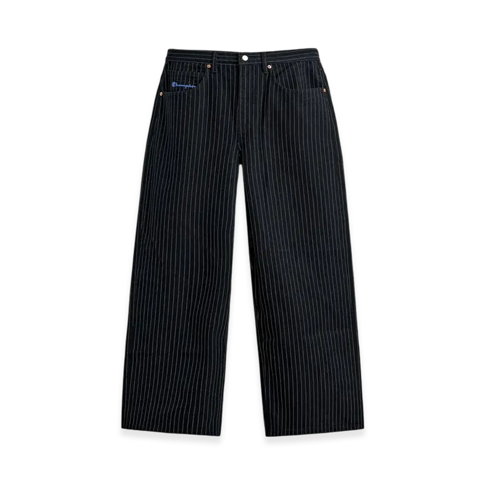 ZARA x CHAMPION Striped Baggy Fit Jeans "Blue"