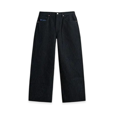 ZARA x CHAMPION Striped Baggy Fit Jeans "Blue"
