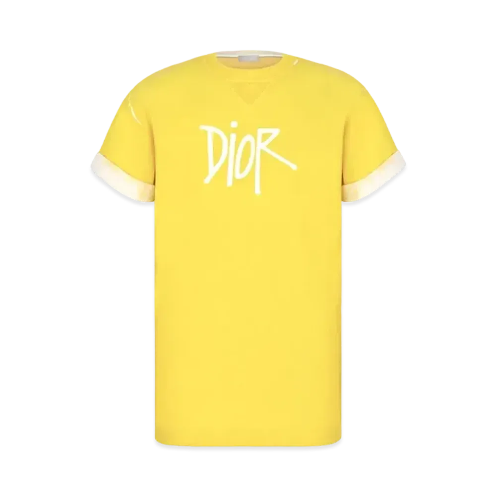 Dior x Shawn Stussy Oversized Logo T-shirt "Yellow"