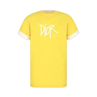 Dior x Shawn Stussy Oversized Logo T-shirt "Yellow"