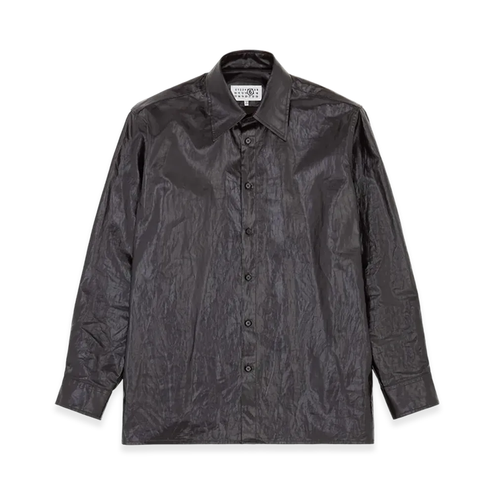 MM6 Maison Margiela Shiny Coated Linen Shirt "Brown"